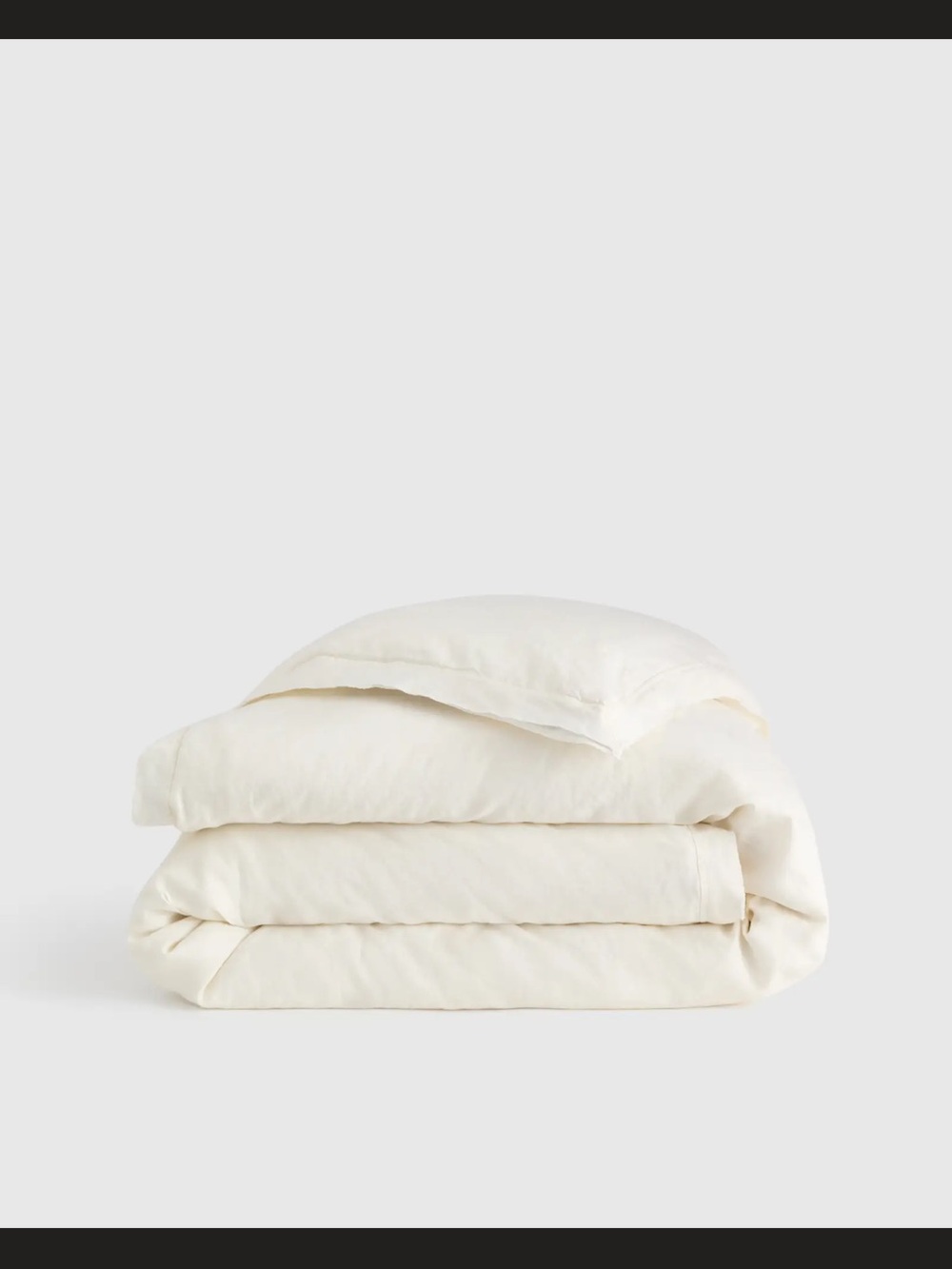 Quince Ivory European Linen Double Flange Duvet Cover Full/Queen